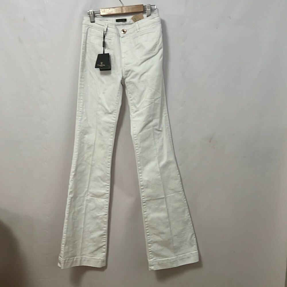 MASSIMO DUTTI FLARE NWT WHITE JEANS SIZE 2